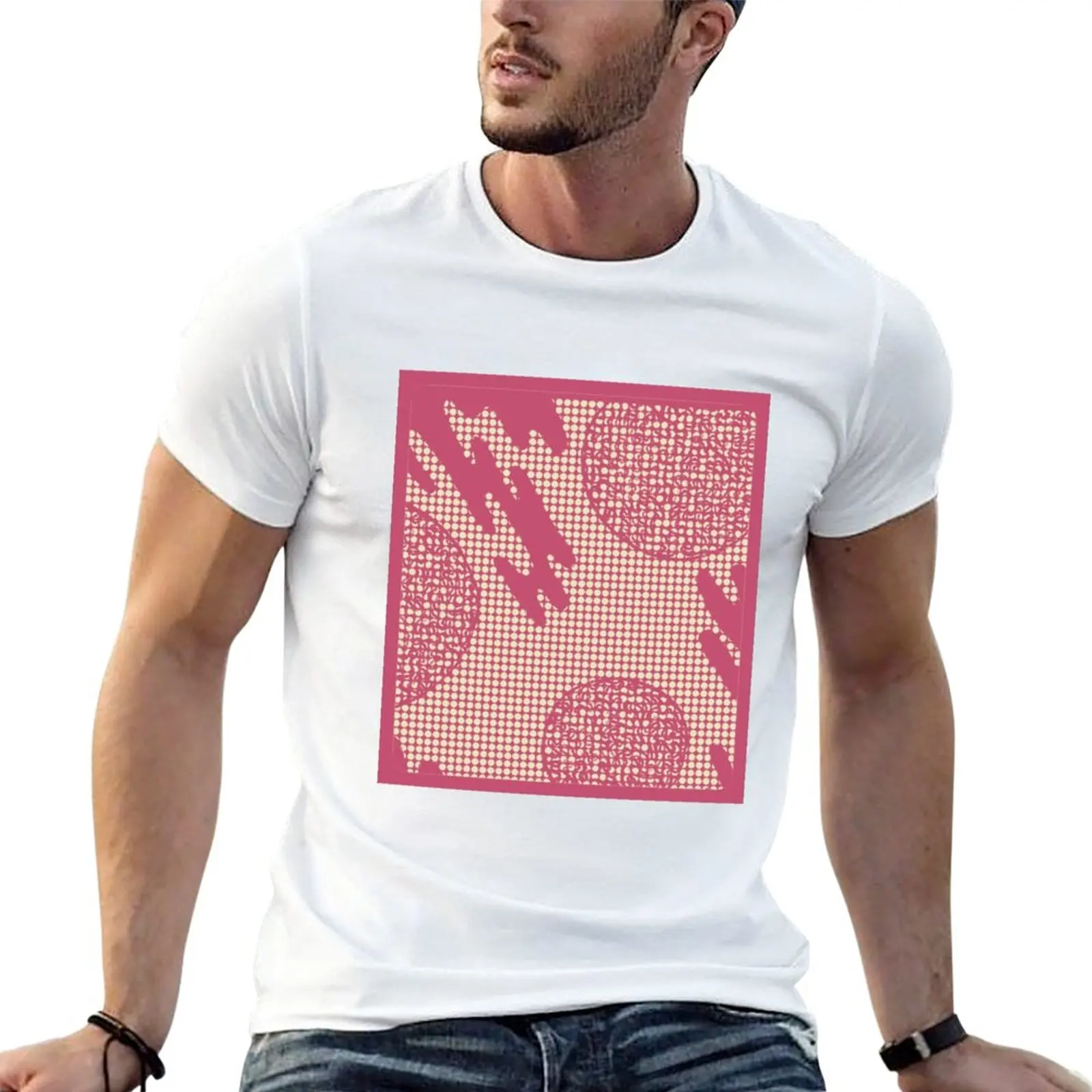 New Pink Monochromatic Abstract T-Shirt Blouse oversized t shirts heavy weight t shirts for men