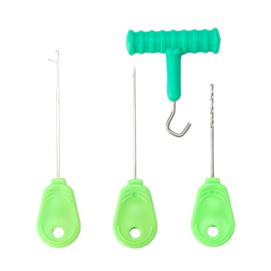 Hirisi BT06 4 Stuks Karpervissen Aas Naald Met Opbergdoos Professionele Aas Threading Gereedschap Karpervissen Vissen Accessoires