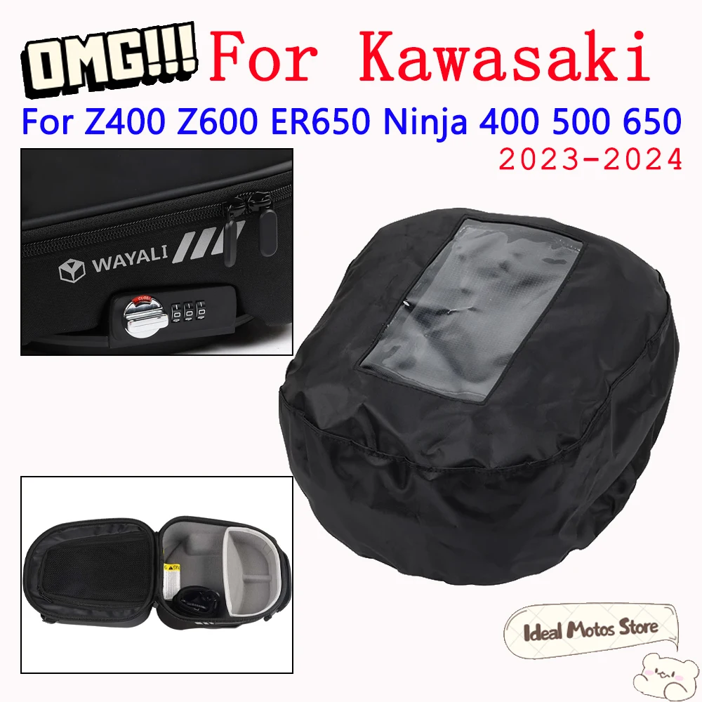 

For Kawasaki Z400 Z650 ER650 Ninja 400 500 650 Motorcycle New Tank Bag With Tanklock System Waterproof Luggage Storage Backpack