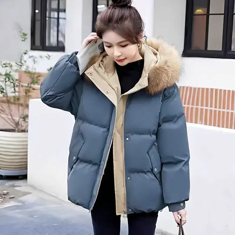 

NEW 2025 Fashion women Down Cotton Jacket parkas autumn Winter cotton coat korean style Hooded Thick keep warm Overcoat