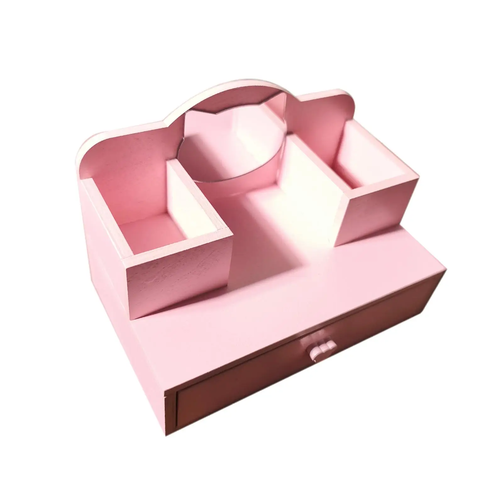 ตู้เครื่องแป้งไม้จิ๋วสำหรับบ้านตุ๊กตา กล่องเก็บของขนาดเล็ก รุ่น 1/12 เฟอร์นิเจอร์จิ๋วสำหรับห้องนอนบ้านตุ๊กตา งานฝีมือ