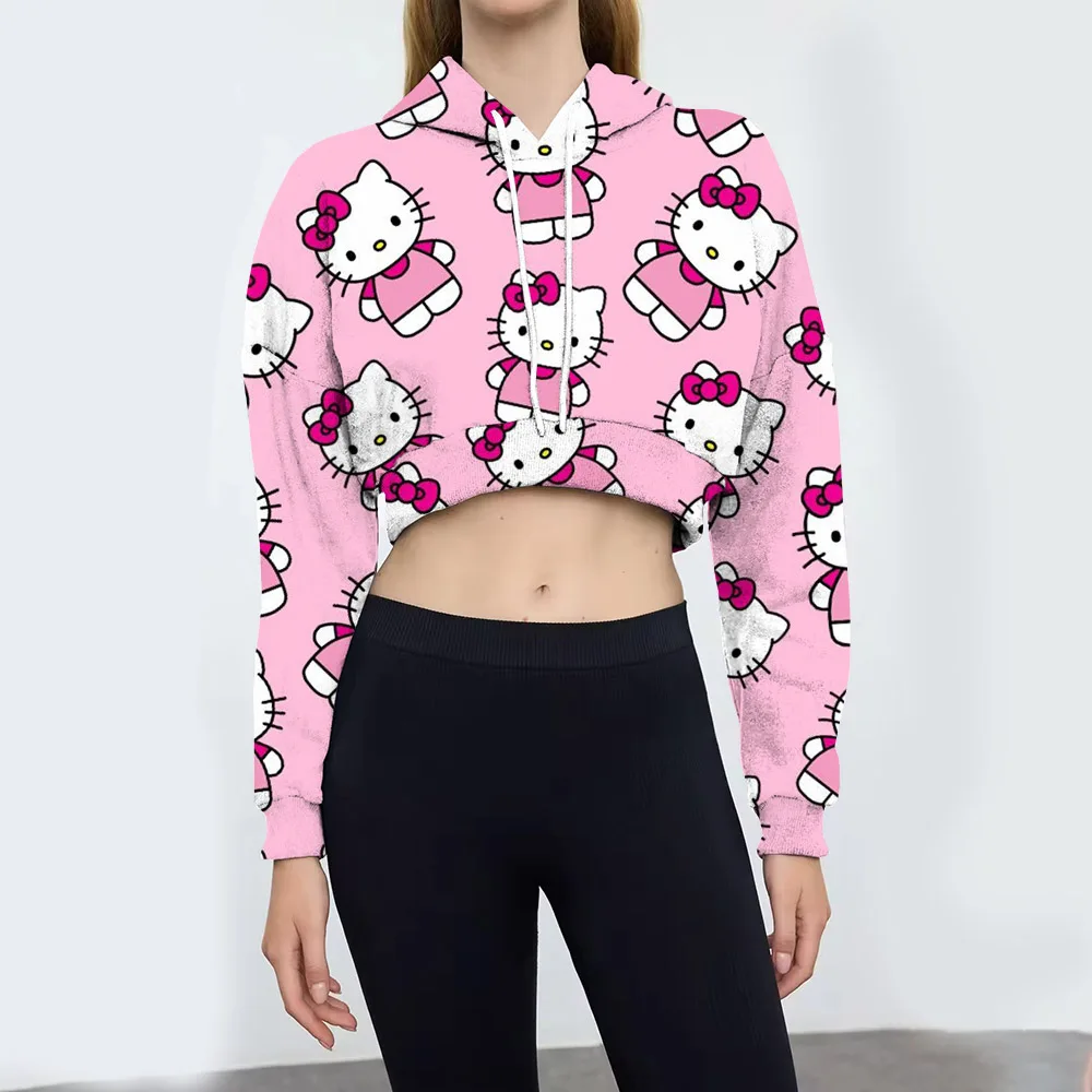 

Kuromi Hello Kitty print Hoodies Women Fashion Loose Hood Shirt High Street Winter Autumn Female Sweatshirts Casual Y2K Clothes