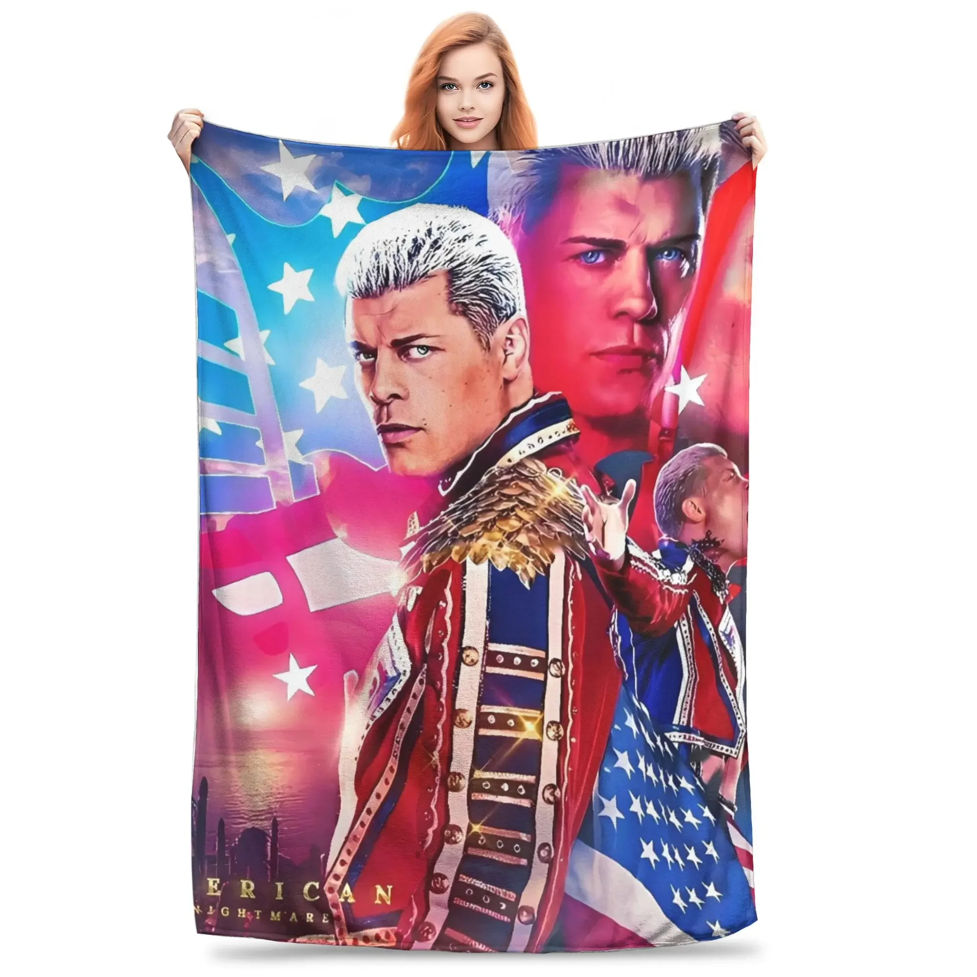 

Cody Rhodes Wrestling Flannel Throw Blanket for Cozy Winter Nights Soft Plaid Bedspread for Living Room Sofa or Bed Cover