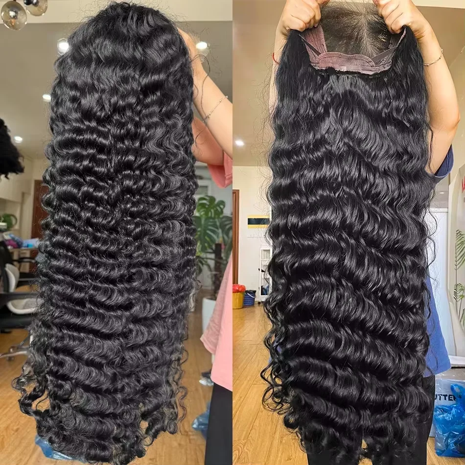Parrucche Frontali in Pizzo Vietnamite 13x6 13x4, Capelli Umani Ondulati Profondi, 30 40 42 Pollici, Capelli Umani Ricci Sciolti, Parrucche Senza Colla con Chiusura in Pizzo 6x6
