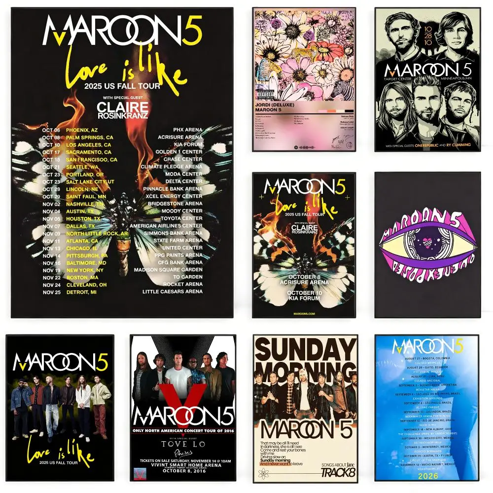 band Maroon 5 Poster Poster Nordic HD Self-Adhesive Wall Sticker Home Café Bedroom Living Room Art Decor Gift