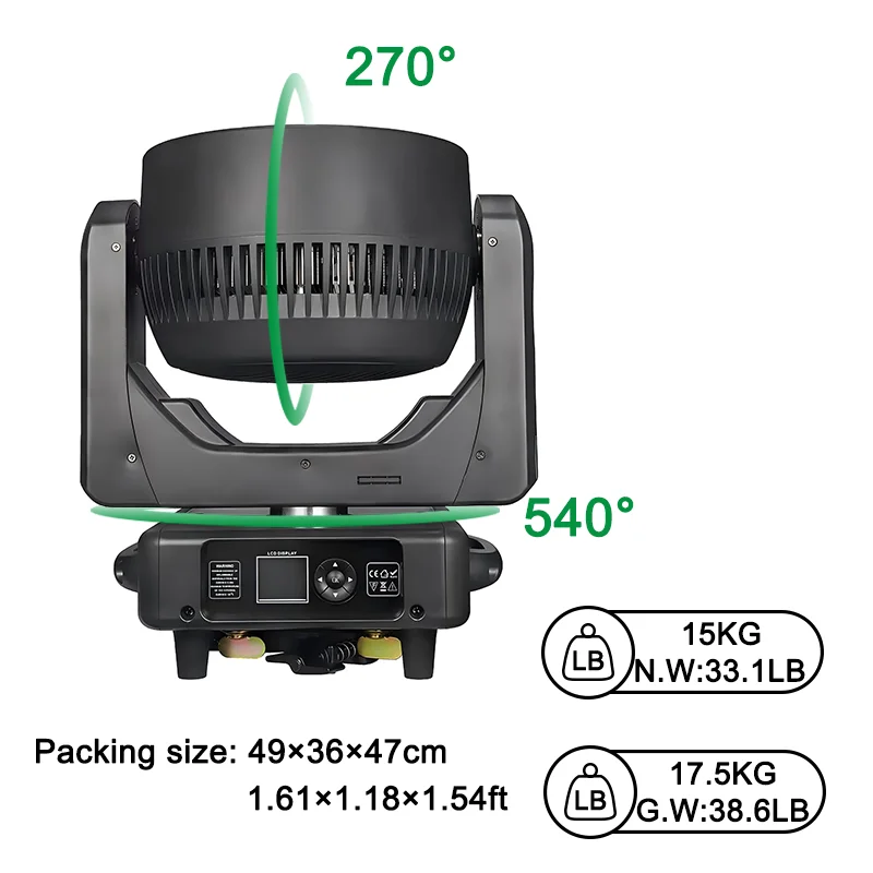 19x40W RGBW Movinghead Circle Control Wash Zoom Dj LED Moving Heads Stage Light