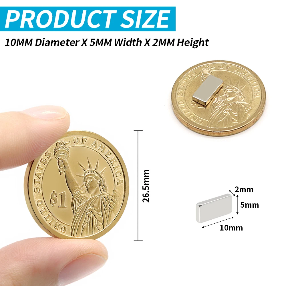 10x5x2mm Powerful Magnets Block for Fridge, DIY Projects, Science & Office Use Tool Part Refrigerator Magnet 10*5*2