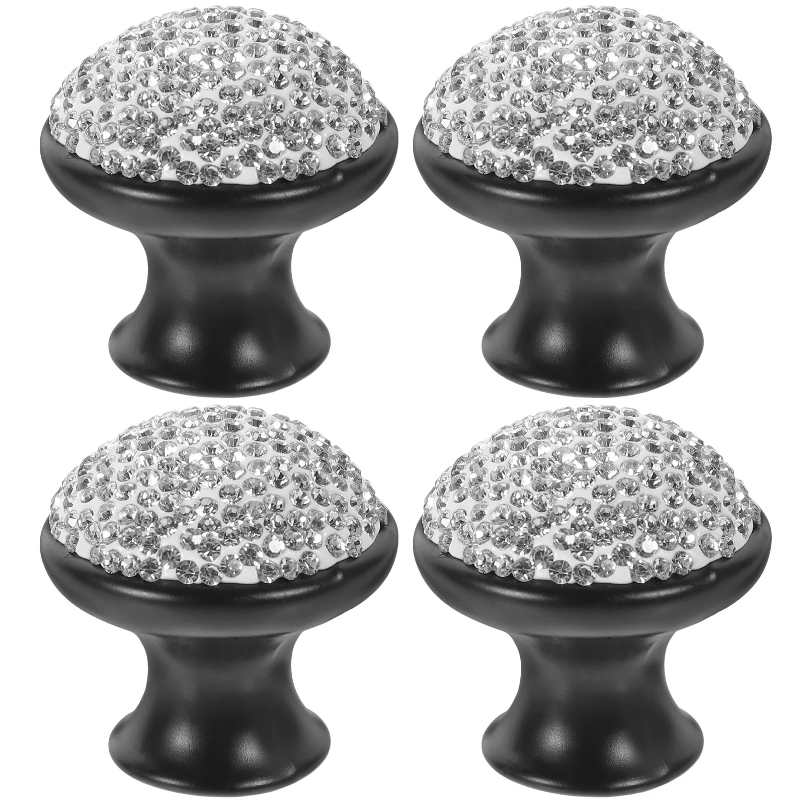 

4pcs Shining Rhinestone Mushroom Cabinet Pulls Durable Alloy Drawer Handles Creative Furniture Knobs Cupboard Hardware Home