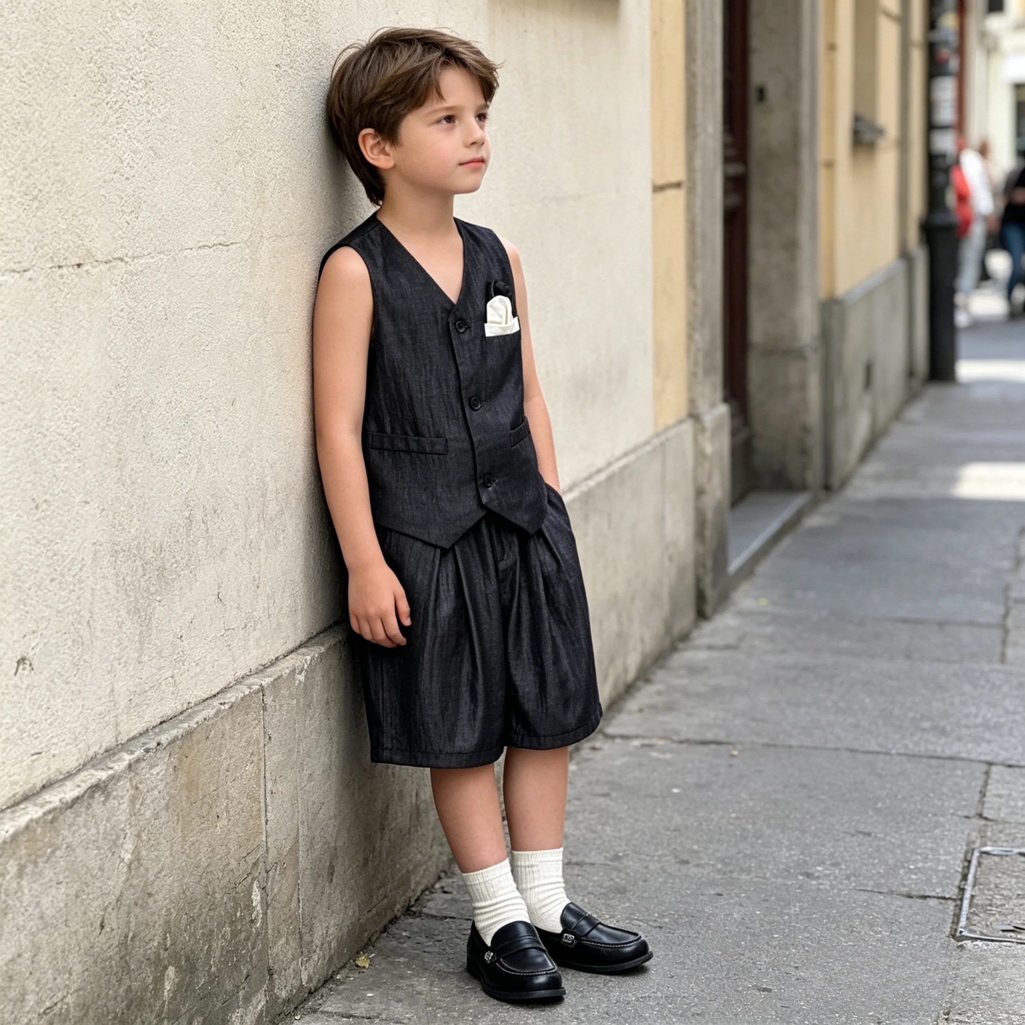 School Boys 2 Piece Vest Shorts Set Gentleman Style Sleeveless Waistcoat Shorts Suit for Kids Wedding Party Formal Casual Outfit