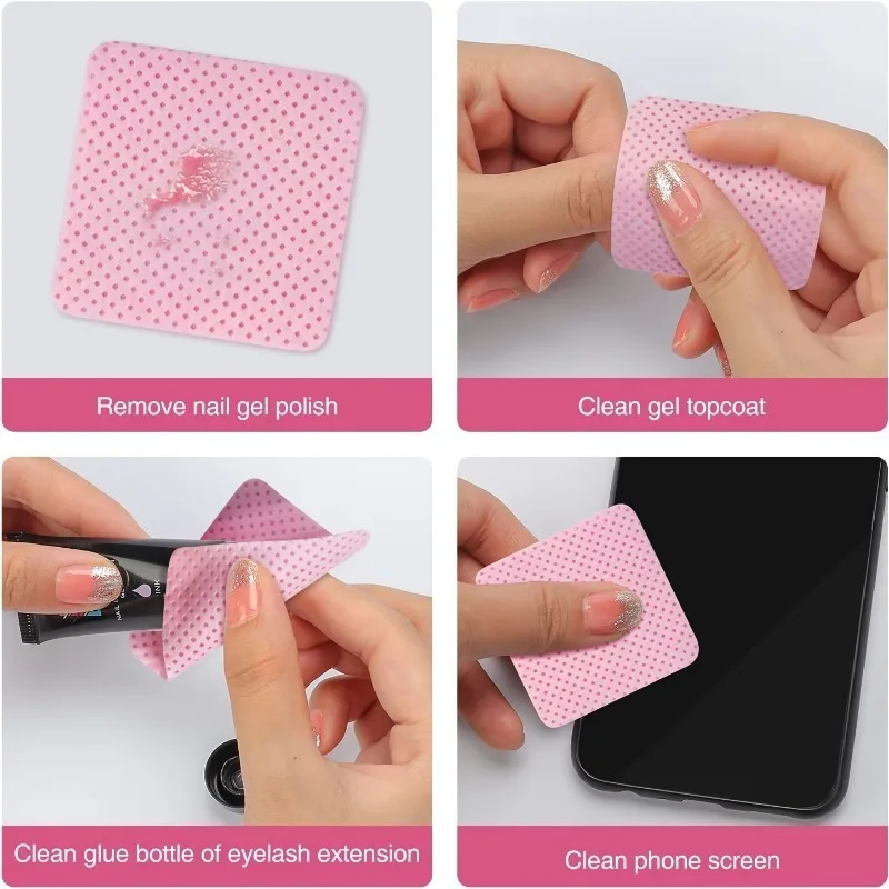 20-600 Stück fusselfreie Nagelreinigungstücher, gel- und aluminiumfreie Nagellackentferner-Pads für Nagelkunst, Schönheitspflege und Reinigung – Detail 5