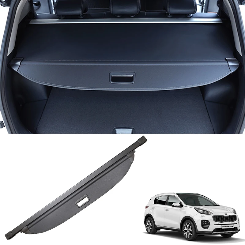 For Kia Sportage 2017-2021 Black Privacy Screen Retractable Trunk Security Tonneau Cover Luggage Shield Shade Cargo Cover