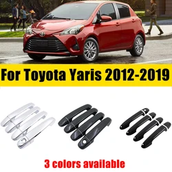 Door Handle Cover Trim Chrome For Toyota Yaris XP130 MK3 Vitz 2012-2019 2013 2014 2015 Anti-scratch Luxurious Car Accessories