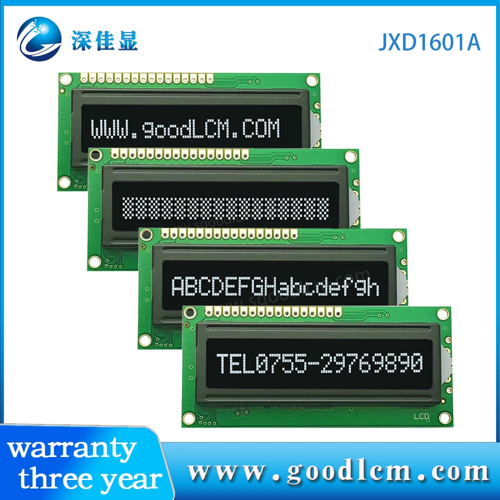 1601VA lcd display 16*01VA white characters on black background splc780d controller 16x1 lcm module 5V or 3V power supply16Pin