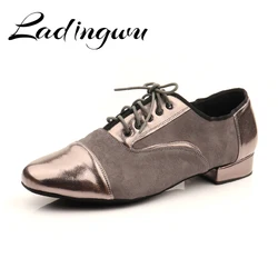 Ladingwu-zapatos de baile latino de salón para hombre, calzado de interior moderno, zapatos de Tango, zapatillas de baile para niño, tacón de 2,5 cm