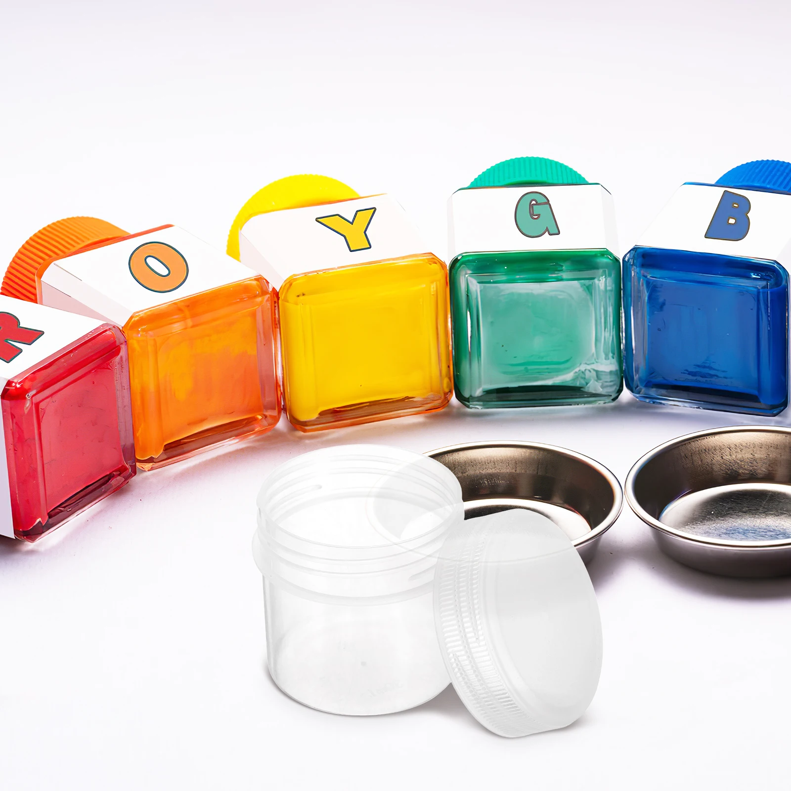 6pcs Sealed Jars Paint Containers Storage Buckets Hdpe Plastic Airtight Reusable Coatings Pigments Tin Solder Storage Container