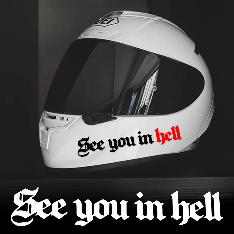 

Прочная наклейка для автомобиля, мотоцикла, велосипеда, ноутбука, водонепроницаемая, с надписью «До встречи в аду»