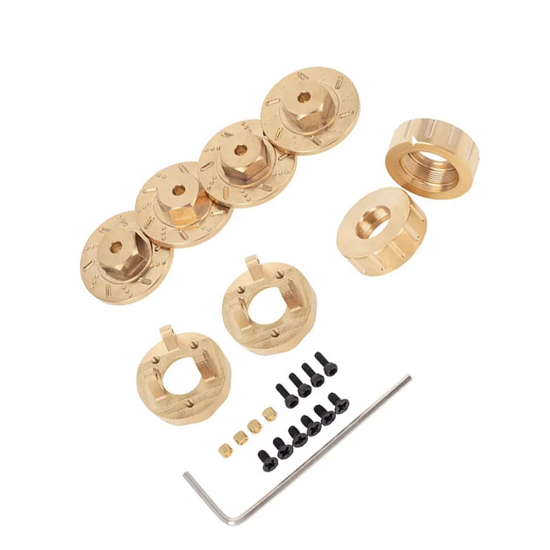 8 Uds rueda de latón 7mm adaptador hexagonal contrapeso nudillo de dirección para Kyosho MINI-Z 4X4 1/18 1/24 RC actualizaciones de coche