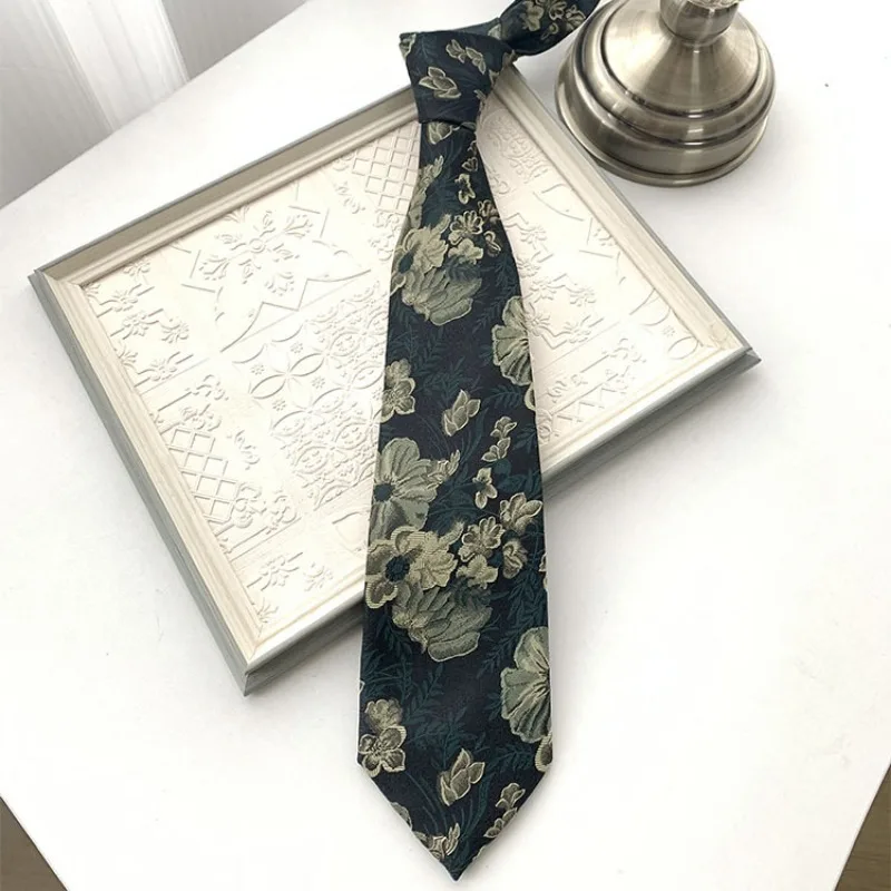 Flower Patterned Tie Student Uniform Accessories Casual and Personalized Tie for Both Boys and Girls Requiring Manual Knotting image 5