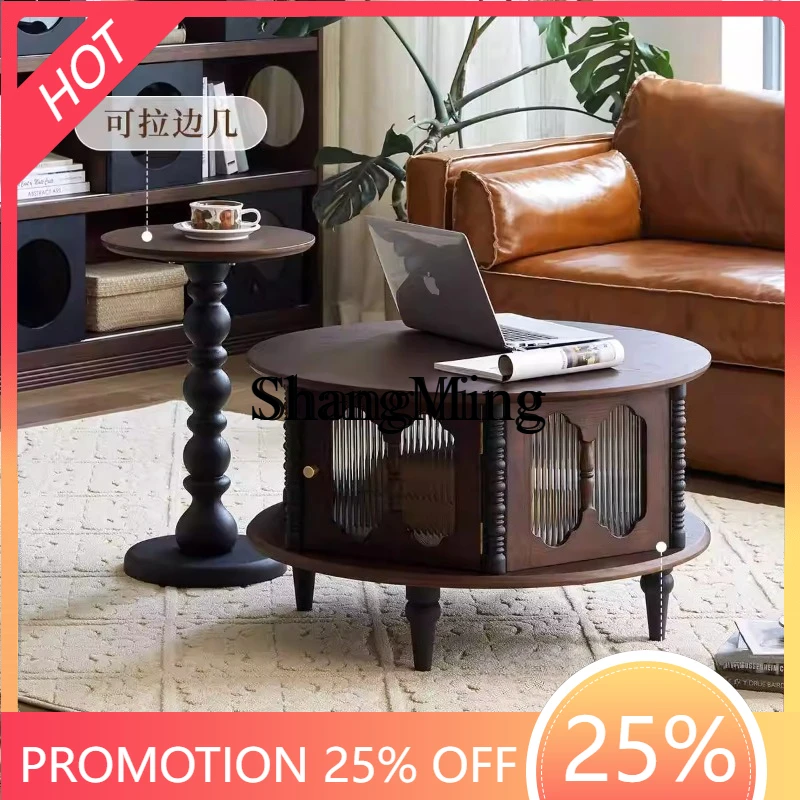 

ZYY retro solid wood coffee table combination small apartment living room home tea table Chinese antique tea table