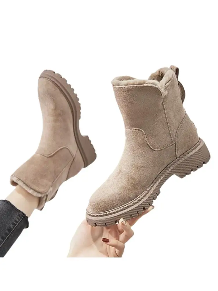 Femmes chaussures de neige hiver chaud fille bottes pour femme épaissi femme chaussures dame moyen fourrure bottes NX014 botas de inverno feminina