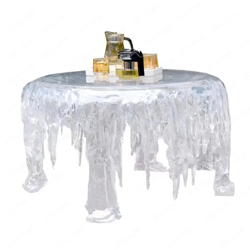 Epoxy Transparent Resin Coffee Table Creative Strange Shape Crystal Tea Table Platinum Crystal Resin Craft Ornament