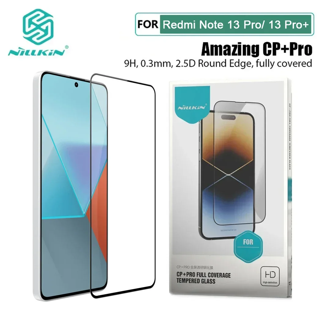 

Redmi Note 13 Pro Glass Nillkin CP+Pro 2.5D Full Cover Screen Protector Tempered Glass for Xiaomi Redmi Note 13 Pro Plus