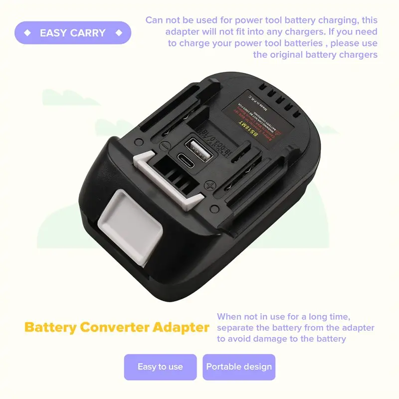 ABLN-BS18MT Battery Adapter Converter With Silicone Cover For For 18V Lithium Tools Battery To Use On