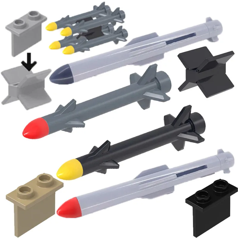 MOC Compatibel Militaire Karakter Bouwstenen Accessoires Raketmodellen Straaljager Montage Kinderspeelgoed Mini Baksteen Cadeau