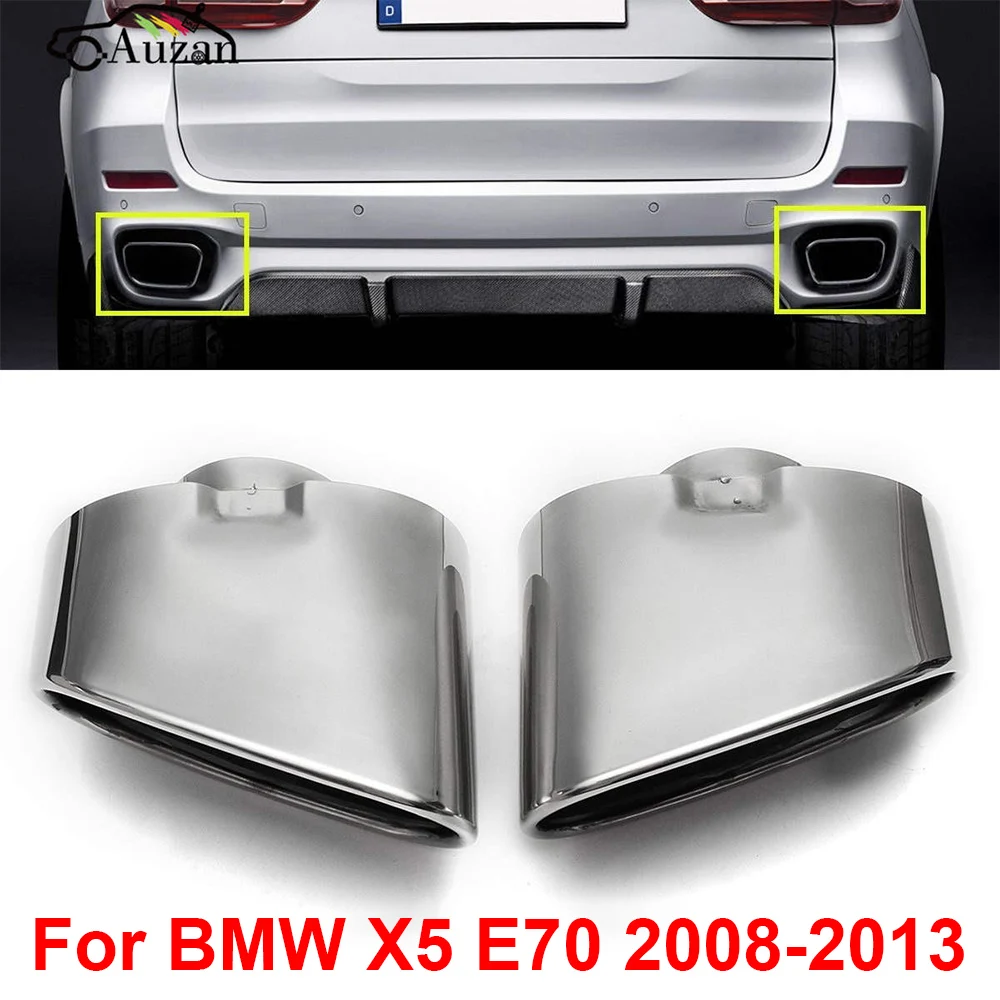 Car Stainless Steel Chrome Exhaust Dual Tail Pipe Muffler Tip For BMW X5 E70 2000 2001 2002 2003 2004 2005 2006 2007 To 2016