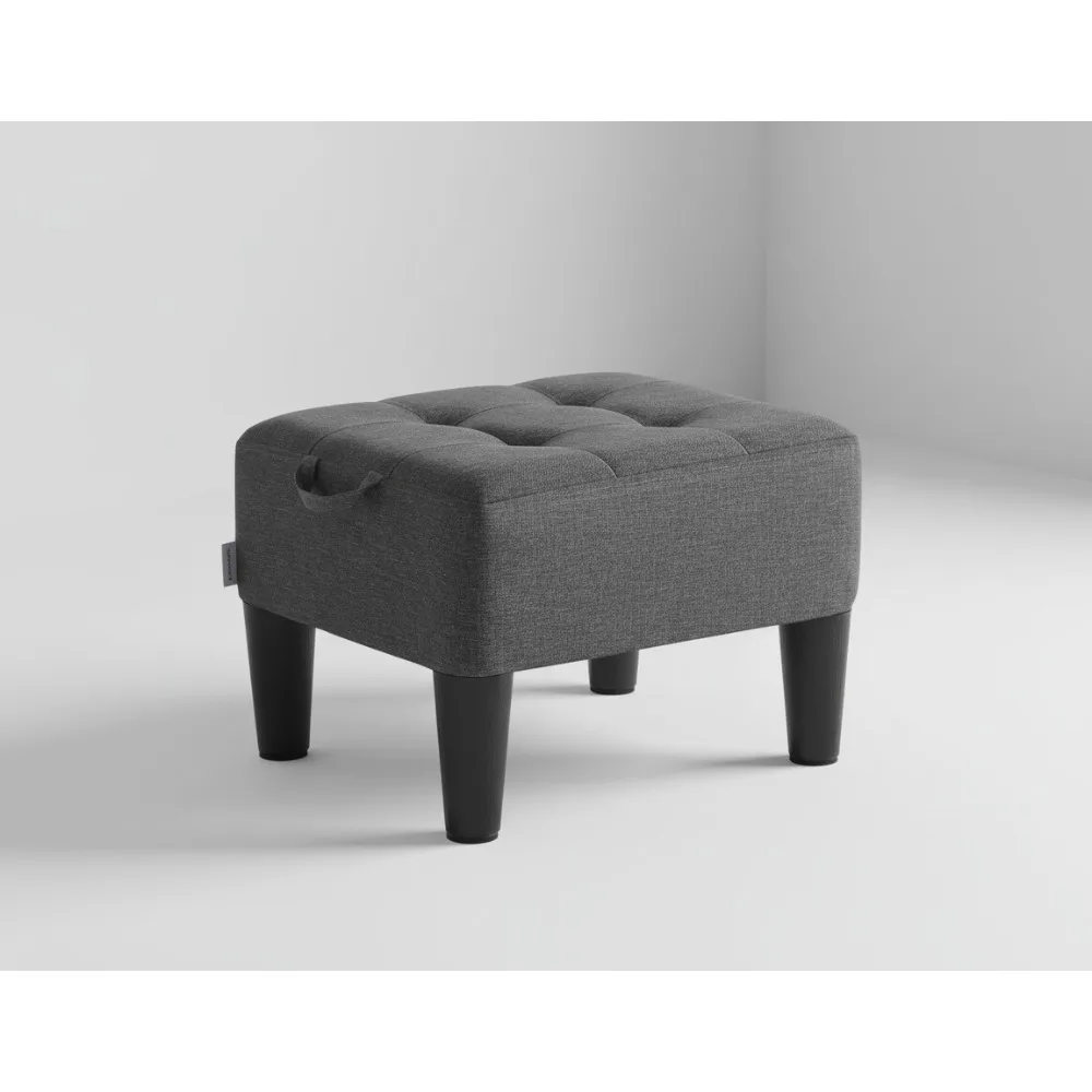 

Комфортный табурет для ног с толстой подушкой, сиденьем из льняной ткани, вместимость 330 фунтов для гостиной, спальни