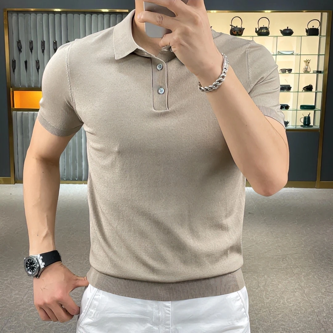 

Мужская трикотажная футболка Ele Ice Silk с коротким рукавом: комфортный облегающий базовый слой, модный городской стиль