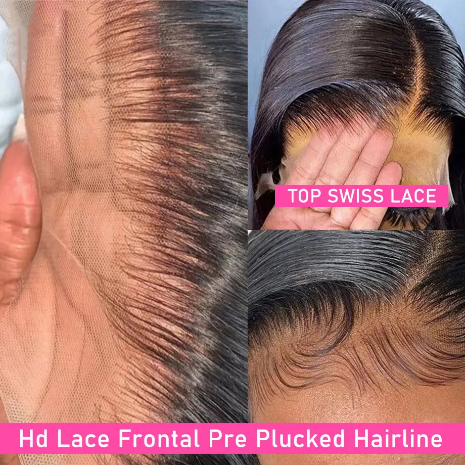 13x4 HD Transparent Body Wave Lace Front Wig 36 Inch 13x6 Lace Frontal Brazilian Human Hair Natural Wigs Pre Plucked