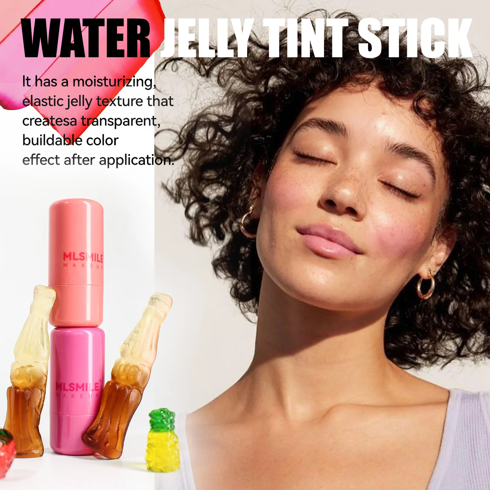 2-In-1 Water Jelly Tint Stick Lip Gloss Blush Tinted Lip Balm Water Lipstick Milk Moisturizing Lip Gloss Beauty Lips Tint Makeup