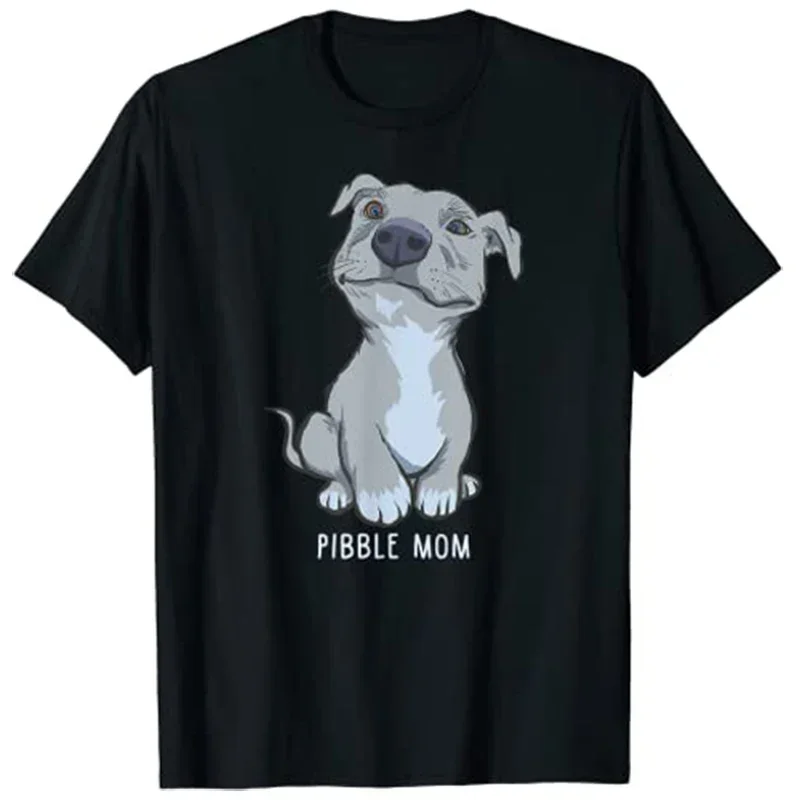 

Pitbull Pibble Mom Gift T-Shirt Graphic Tee Tops Dog Mama Cute Y2k Clothes Mother's Day Grunge Clothes Pet Dog Women Clothing