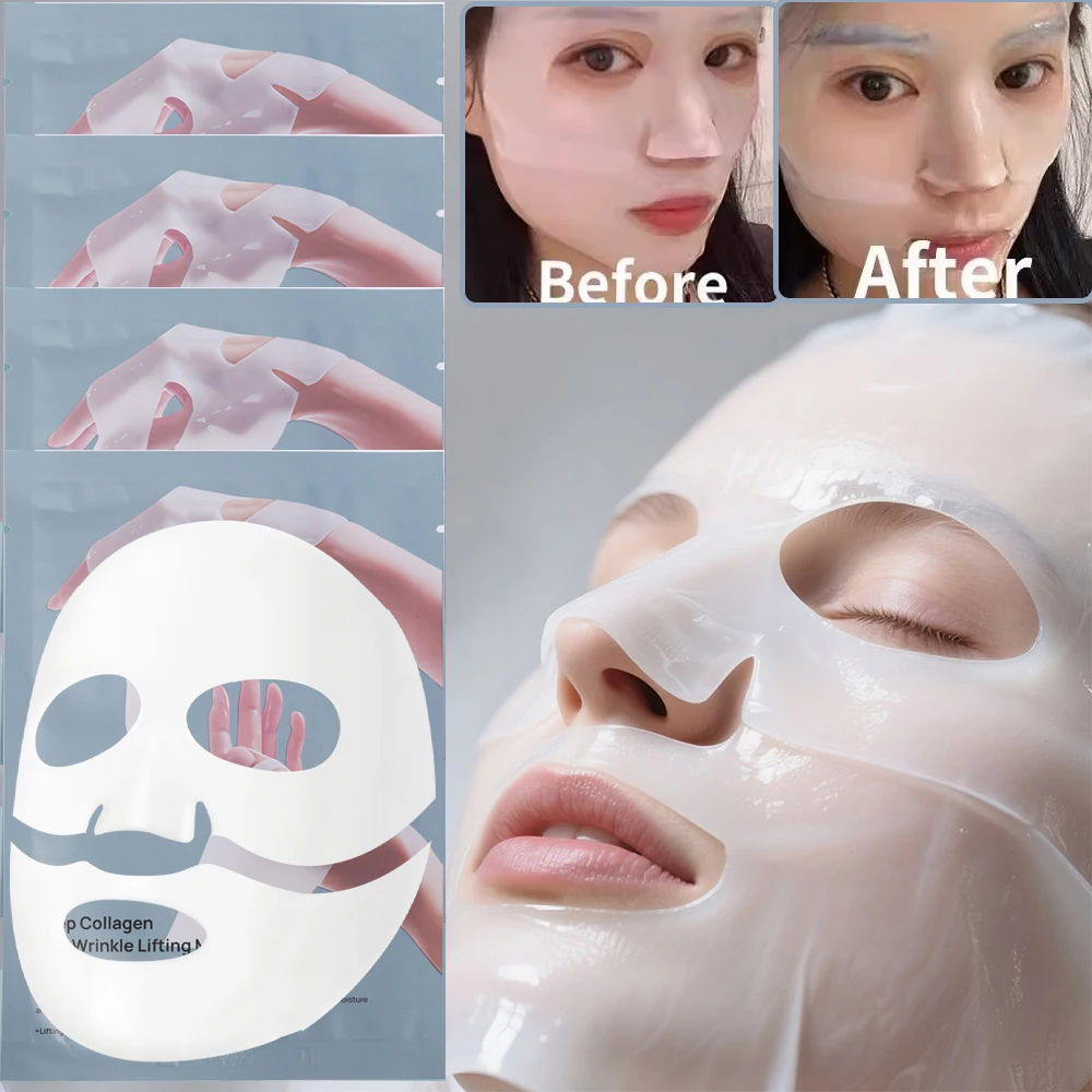 

1/2/5/10pcs Bio Collagen Face Mask Shrink Pores Deep Hydrating Moisturizing Split Mask Firming Nourish Brighten Facial Skin Care