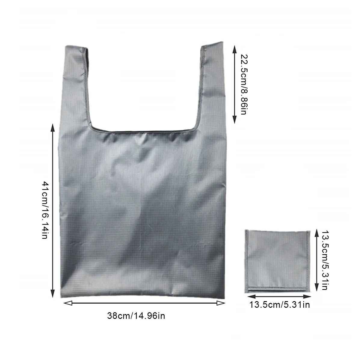 Foldable Portable Shopping Bag Reusable Environmental Protection Tote Home Travel Waterproof Storage Oxford Cloth Gray Pouch