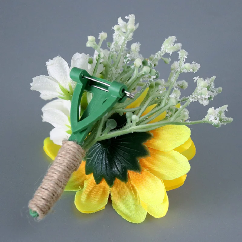 Euramerican wedding bridegroom bride corsage simulation sunflower bridesmaid sisters wrist flower conference flower wholesale