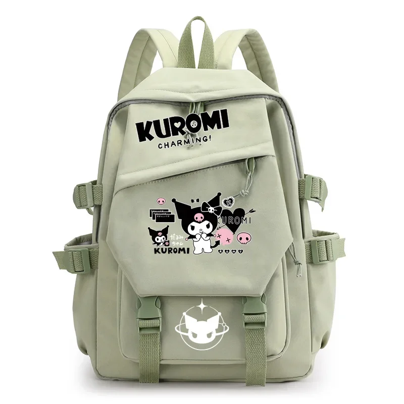 Sanrio Kawaii Kuromi Cartoon Anime Schoolbag, Mochila de Viagem de Grande Capacidade, Saco De Armazenamento De Estudante, Bonito Material Escolar