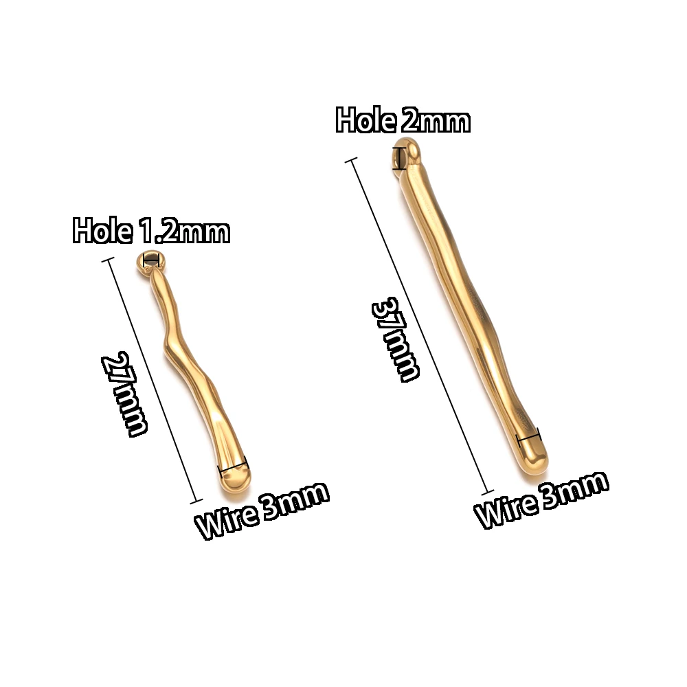 10 Stück Edelstahl PVD Gold Gebogene Anhänger für DIY Schmuckherstellung Zubehör Halskette Anhänger Armband Ohrringe – Detail 3