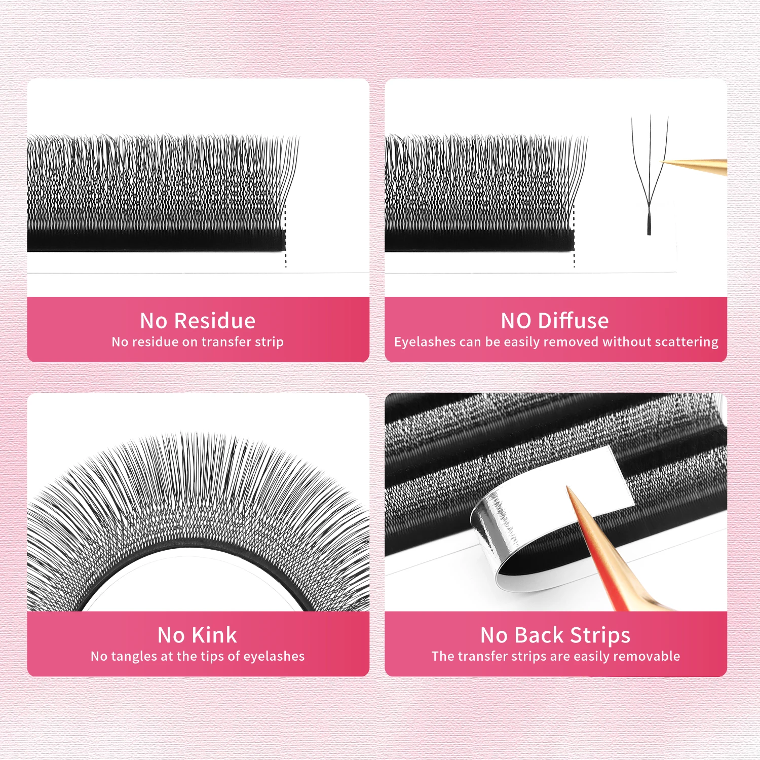 XIUSUZAKI U Estensioni ciglia 3D Ventole di volume preconfezionate Ciglia a forma di U 3D W Estensioni ciglia finte individuali Strumenti per il trucco di bellezza