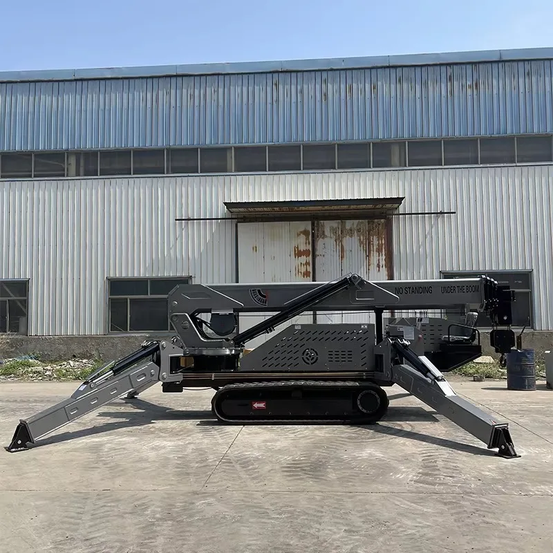 Electric Wireless Remote Spider Crane Crawler Crane 2 Ton Telescopic Boom for Narrow Space Lifting Work Use Project