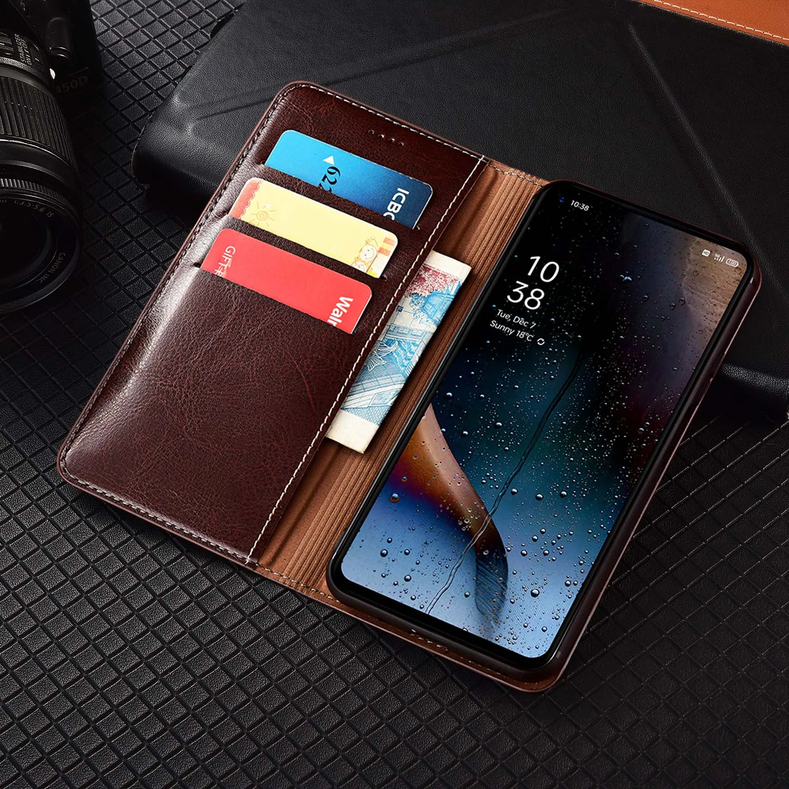 حافظة هاتف من الجلد الطبيعي لهاتف Honor Magic 5 6 7 8 Pro Lite مجنون الحصان نمط المحفظة حافظة جلد البقر مقاومة للخدش #4