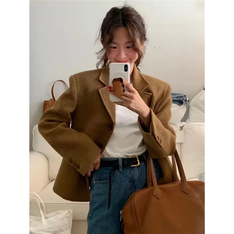 

Ele ort Шерстяной костюм Jaet Casual Sle Женское пальто Осенняя одежда Quali Crtsmanip Китайский производитель