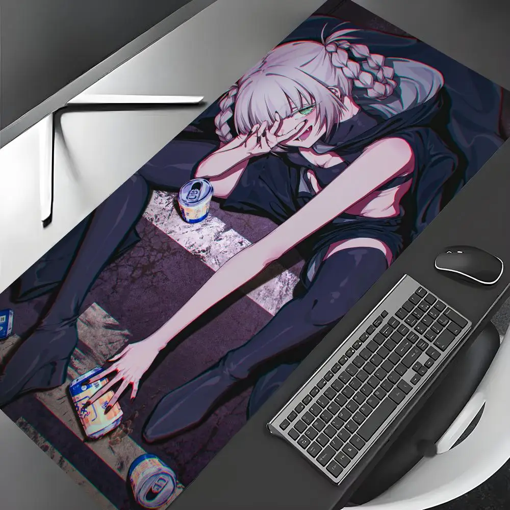 سطح المكتب الديكور أنيمي فتاة كبيرة ماوس الوسادة المطاط المضادة للانزلاق حصيرة مكتبية ملحقات الكمبيوتر الألعاب حصيرة لوحة المفاتيح توسيع ماوس