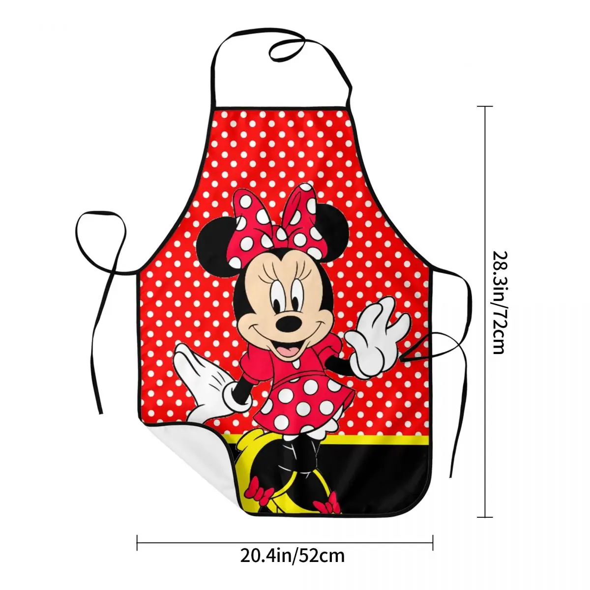 Custom Unisex Minnie Mouse Polkadot Anime Kitchen Chef Cooking Baking Apron Women Men Tablier Cuisine for Gardening