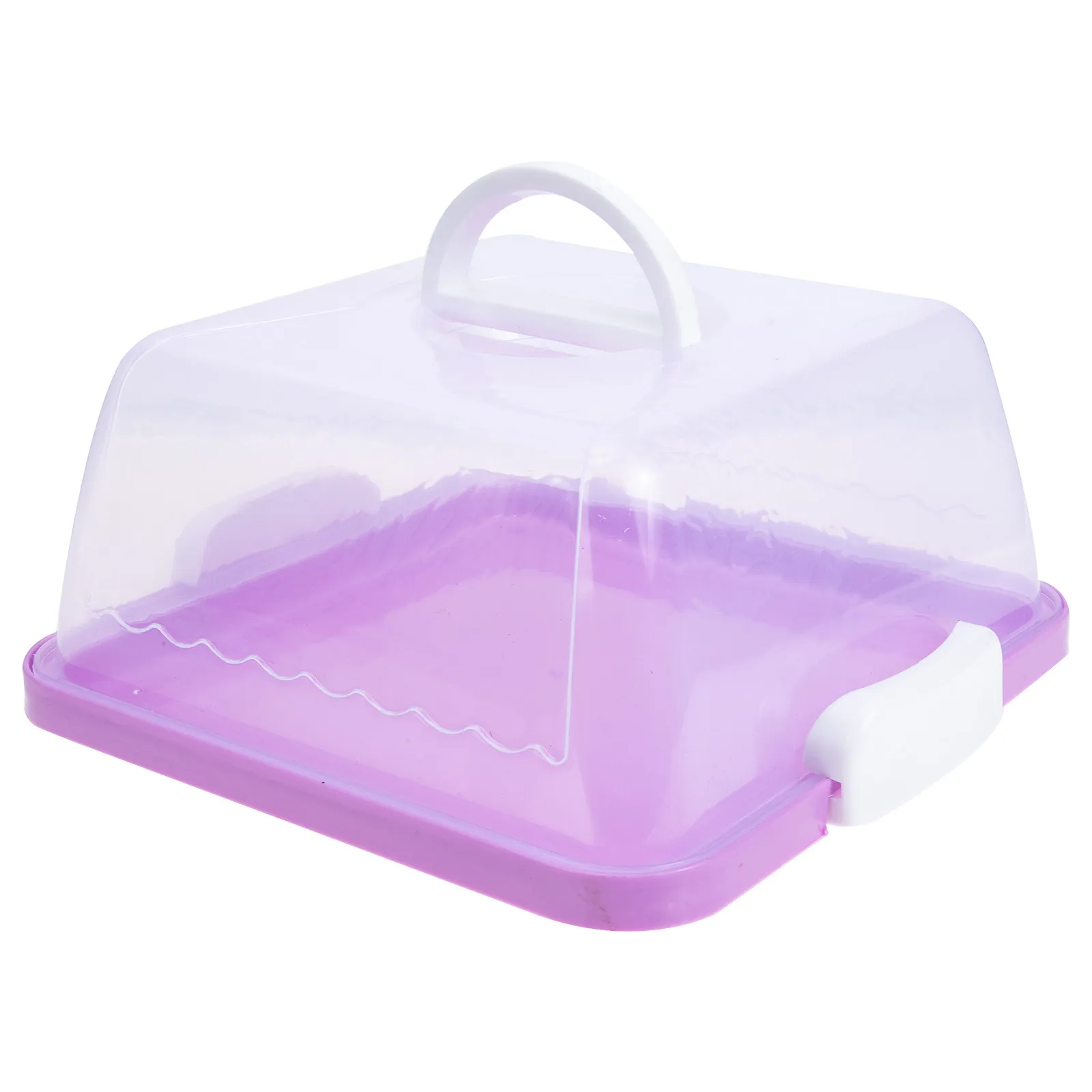 Cake Carrier Portable Handle Plastic Transparent Container with Lid Dustproof Insect Proof Cake Storage Box Dessert