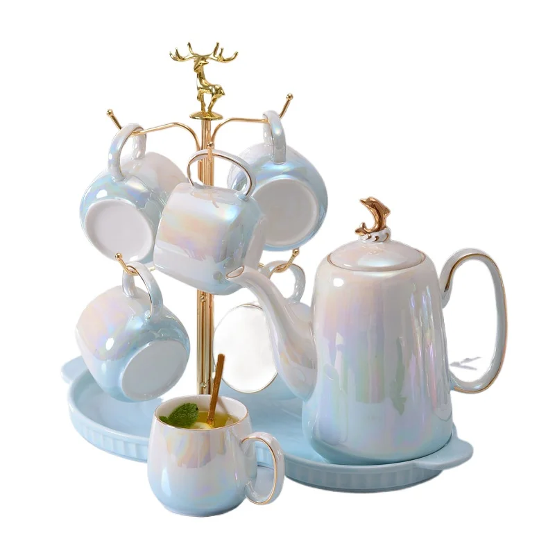 Simple ceramic tea set storage living room dust water cup cold kettle afternoon tea household set