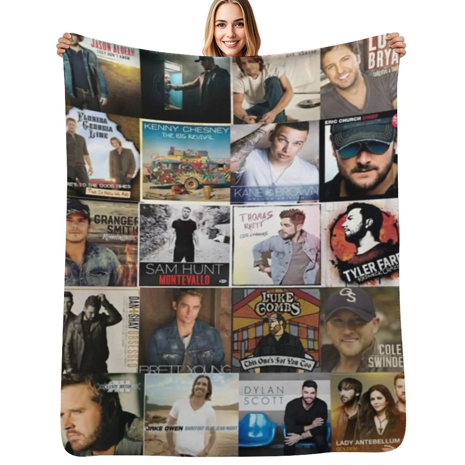 

country music collage Throw Blanket anime valentine gift ideas Thins Decorative Sofas Blankets