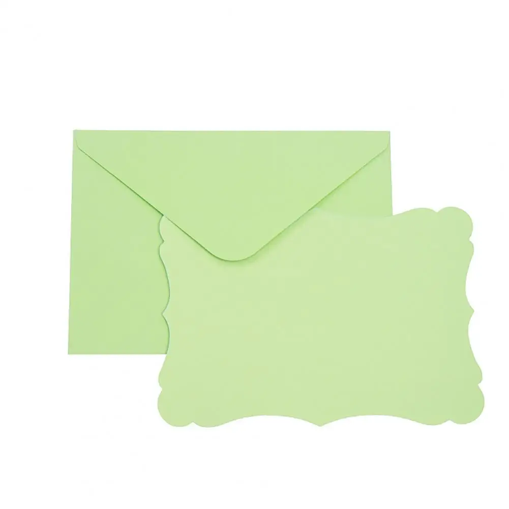 Blank Cards for Holiday Messages 50 Sets Wavy Edge Envelope Card Set Solid Color Smooth Writing for Invitations for Wedding