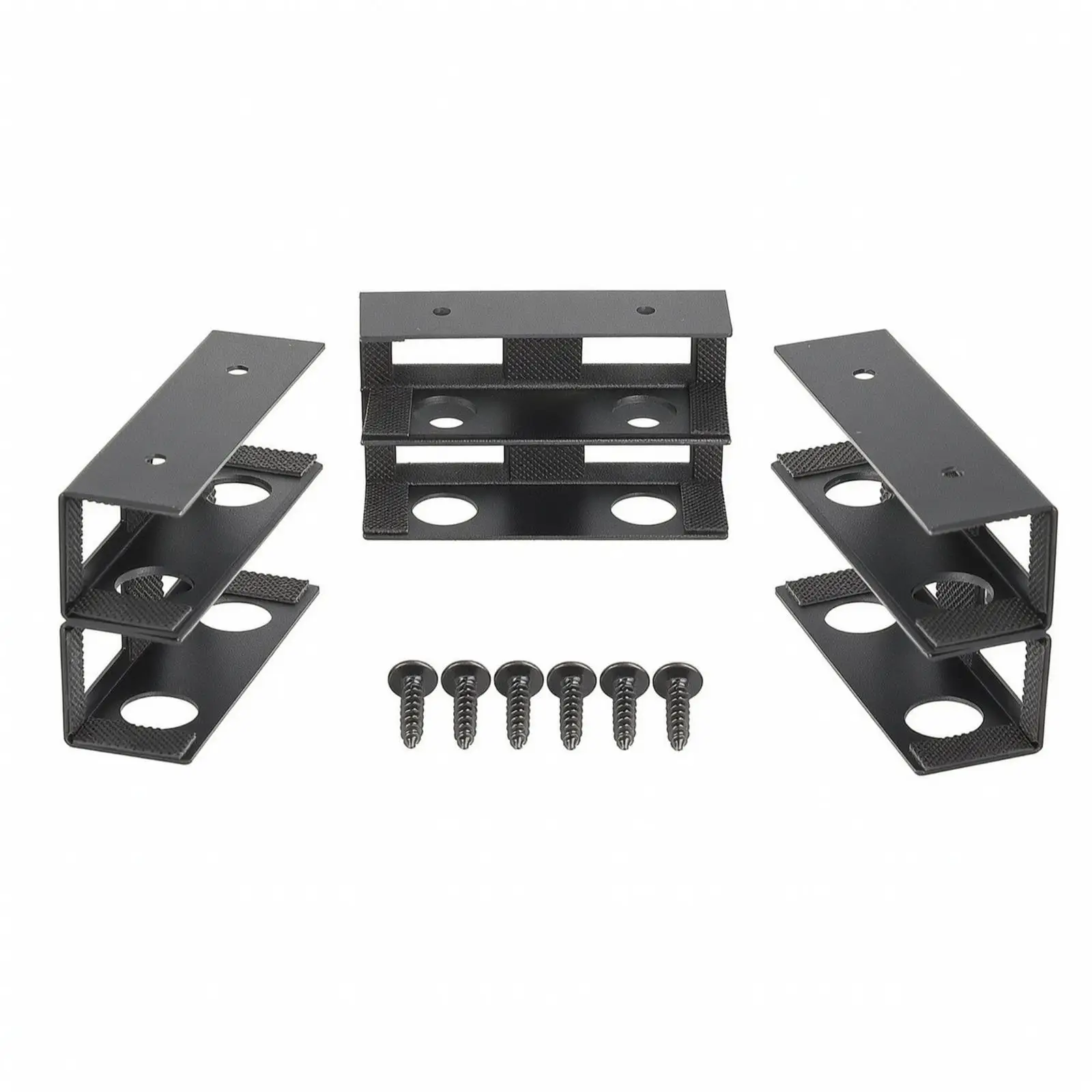 Under Desk Shelf for Laptop Computer Carbon Steel Black Holder with Anti Scratch Silicone Pads for Cluttered Desk Declutter